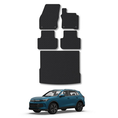 B&Q -  Vw Tiguan (2024+) (Upper Boot) Rubber Boot Mat Tailored Accessory Protector Liner Durable Waterproof Accessories