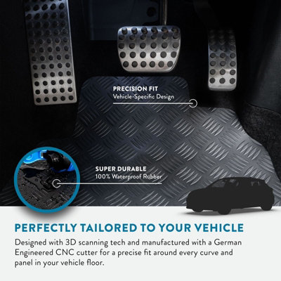 Car Mat Co Rubber Car Mats For Renault Master (2025+) Heavy-Duty Tailored Fit from B&Q