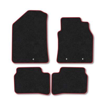 Car Mat Co Hyundai I10 (2014-2020) Premium Car Mats Tufted-Pile Carpet Red Trim Tailored Fit Car Accessories Durable Set from B&Q