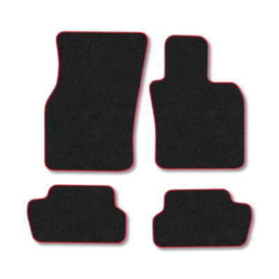Car Mat Co Mini Cooper (2014+) (3 Door) (F56) Premium Car Mats Tufted-Pile Carpet Red Trim Tailored Fit Car Accessories Durable Set from B&Q