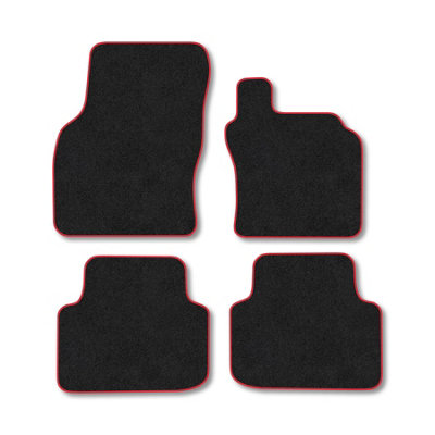 Car Mat Co Vw Passat (2014-2023) Premium Car Mats Tufted-Pile Carpet Red Trim Tailored Fit Car Accessories Durable Set from B&Q