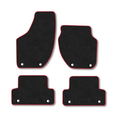 Car Mat Co Volvo V40 (2012-2019) (8 Clip) Premium Car Mats Tufted-Pile Carpet Red Trim Tailored Fit Car Accessories Durable Set from B&Q