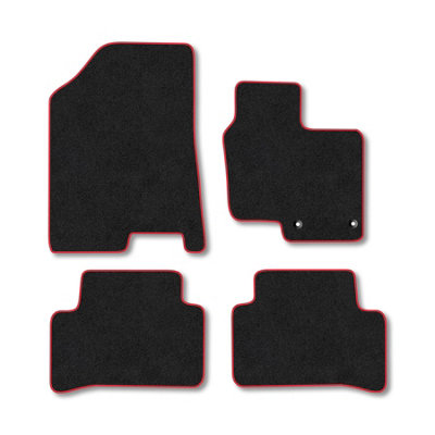 Car Mat Co Hyundai Tucson (2021+) Premium Car Mats Tufted-Pile Carpet Red Trim Tailored Fit Car Accessories Durable Set from B&Q