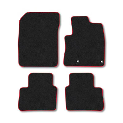 Car Mat Co Nissan Qashqai (2021+) (Mild Hybrid) Premium Car Mats Tufted-Pile Carpet Red Trim Tailored Fit Car Accessories Durable Set from B&Q