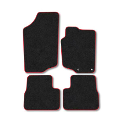 Car Mat Co Peugeot 207 (2006-2012) Premium Car Mats Tufted-Pile Carpet Red Trim Tailored Fit Car Accessories Durable Set from B&Q