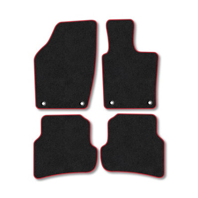 Car Mat Co Seat Ibiza (2008-2017) Premium Car Mats Tufted-Pile Carpet Red Trim Tailored Fit Car Accessories Durable Set from B&Q