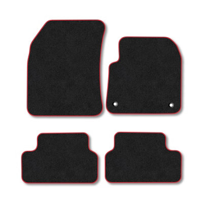 Car Mat Co Vauxhall Grandland X (2017+) Premium Car Mats Tufted-Pile Carpet Red Trim Tailored Fit Car Accessories Durable Set from B&Q