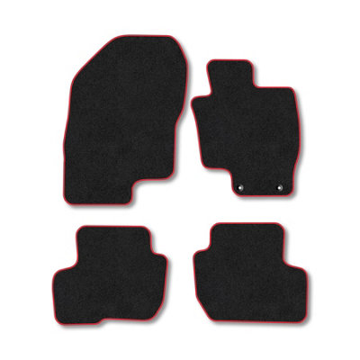 Car Mat Co Mitsubishi Outlander (2014-2021)  Phev Premium Car Mats Tufted-Pile Carpet Red Trim Tailored Fit Car Accessories Durable Set from B&Q