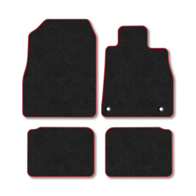 Car Mat Co Nissan Micra (2017+) Premium Car Mats Tufted-Pile Carpet Red Trim Tailored Fit Car Accessories Durable Set from B&Q