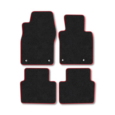 Car Mat Co Mazda 3 (2019+) Premium Car Mats Tufted-Pile Carpet Red Trim Tailored Fit Car Accessories Durable Set from B&Q
