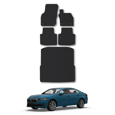 Skoda Superb Estate (2024+) Boot Liner Mat Premium Tufted Carpet Tailored Fit Grey Trim All-Weather Custom Fit By Car Mat Co from B&Q