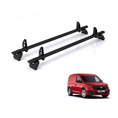 B&Q -  Roof Rack For Ford Transit Connect (2024+) 2X Aluminium Roof BarsKammbar BlackKd2Ba