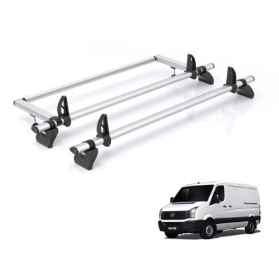 B&Q - Vw Crafter Roof Rack For 2006-2007 (Low Roof) 2X Bars & RollerRhino Pro Only Fits Medium Wheelbase With Low Roof