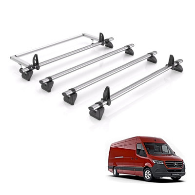 B&Q - Vd  Kammbar Fleet & Roller 4 Bars Roof Rack For The Mercedes Sprinter 2018+ Only Fits H2 Roof Models