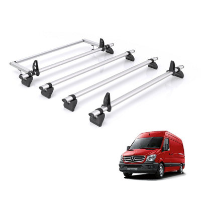 B&Q - Mercedes Sprinter Roof Rack For 2006-2018 (Only Fits High Roof Models) 4X Van Roof Bars  Kammbar Pro & Roller