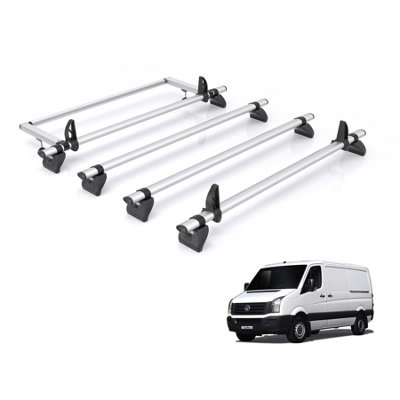 B&Q - Vw Crafter Roof Rack For 2006-2007 (Low Roof) 4X Bars & RollerRhino Pro Only Fits Medium Wheelbase With Low Roof