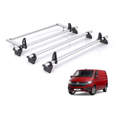 B&Q - Vw Transporter Roof Rack For 2003-2024 (Tailgate) 3X Bars & RollerRhino Pro Only Fits Models With Tailgate Rear Doors