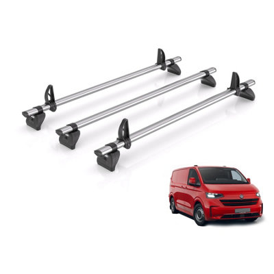 B&Q -  Roof Rack For Vw Transporter (2022+) 3X Steel Roof BarsKammbar FleetTb3Fl