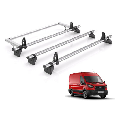 B&Q - Vd  Kammbar Fleet & Roller 3 Bars Roof Rack For The Ford Transit 2013-2024 Only Fits Long (L3) Wheelbase