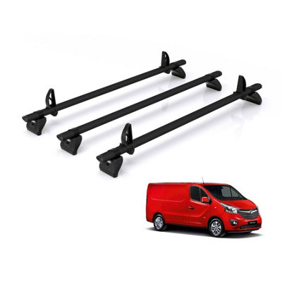 B&Q - Vd  Kammbar Black 3 Bars Roof Rack For The Vauxhall Vivaro 2014-2019 Only Fits Standard (L1) Wheelbase