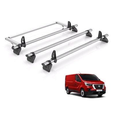 B&Q - Vd  Kammbar Fleet & Roller 3 Bars Roof Rack For The Nissan Primastar 2022+ Only Fits Standard (H1) Roof