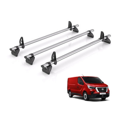 B&Q -  Roof Rack For Nissan Primastar (2022+) 3X Steel Roof Bars (Only Fits Standard (H1) Roof)Kammbar FleetVa3Fl