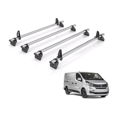 B&Q -  Roof Rack For Fiat Talento (2016-2020) 4X Steel Roof Bars (Only Fits Standard Roof (H1))Kammbar FleetVa4Fl