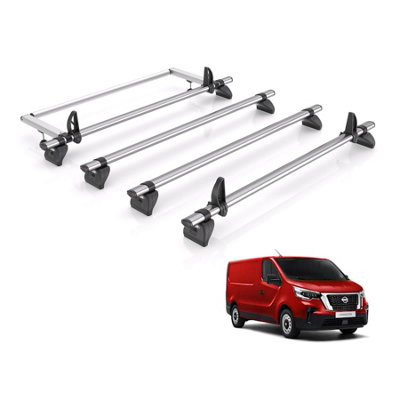 B&Q - Vd  Kammbar Fleet & Roller 4 Bars Roof Rack For The Nissan Primastar 2022+ Only Fits Standard (H1) Roof