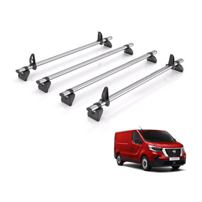 B&Q -  Roof Rack For Nissan Primastar (2022+) 4X Steel Roof Bars (Only Fits Standard (H1) Roof)Kammbar FleetVa4Fl