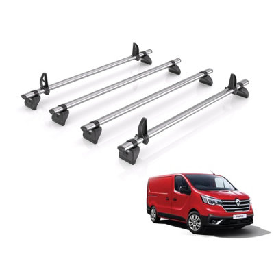 B&Q -  Roof Rack For Renault Trafic (2014+) 4X Steel Roof Bars (Only Fits Standard Roof (H1))Kammbar FleetVa4Fl