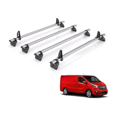 B&Q -  Roof Rack For Vauxhall Vivaro (2014-2019) 4X Steel Roof Bars (Only Fits Standard (H1) Roof)Kammbar FleetVa4Fl