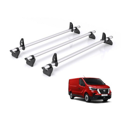 B&Q -  Roof Rack For Nissan Primastar (2022+) 3X Aluminium Roof Bars (Only Fits Standard (H1) Roof)Kammbar ProVa3Pr