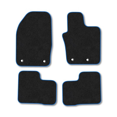Car Mat Co Fiat 500X  (2016+) Premium Car Mats Tufted-Pile Carpet Blue Trim Tailored Fit Car Accessories Durable Set from B&Q