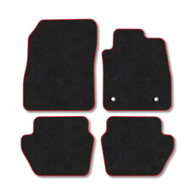 Car Mat Co Ford Fiesta (2017+) Premium Car Mats Tufted-Pile Carpet Red Trim Tailored Fit Car Accessories Durable Set from B&Q