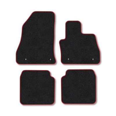 Car Mat Co Fiat 500L (2014+) Premium Car Mats Tufted-Pile Carpet Red Trim Tailored Fit Car Accessories Durable Set from B&Q