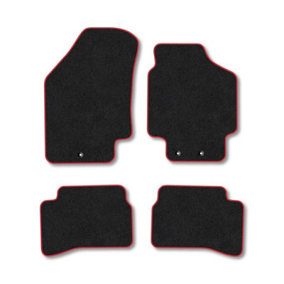 Car Mat Co Kia Rio (2005-2010) Premium Car Mats Tufted-Pile Carpet Red Trim Tailored Fit Car Accessories Durable Set from B&Q