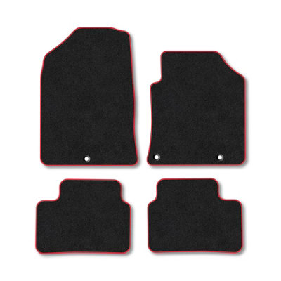 B&Q -  Hyundai I30 (2017+) Premium Car Mats Tufted-Pile Carpet Red Trim Tailored Fit Car Accessories Durable Set