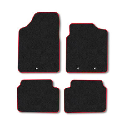 Car Mat Co Hyundai I10 (2009-2014) Premium Car Mats Tufted-Pile Carpet Red Trim Tailored Fit Car Accessories Durable Set from B&Q