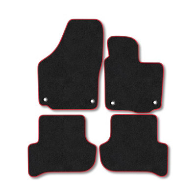 Car Mat Co Skoda Yeti (2009-2017) Premium Car Mats Tufted-Pile Carpet Red Trim Tailored Fit Car Accessories Durable Set from B&Q