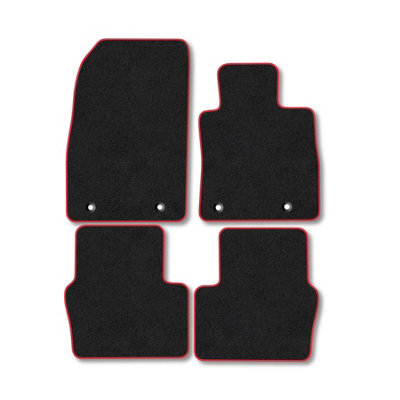 Car Mat Co Mazda 2 (2015+) Premium Car Mats Tufted-Pile Carpet Red Trim Tailored Fit Car Accessories Durable Set from B&Q