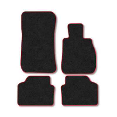 Car Mat Co Bmw 3 Series (2005-2013) (E90/e91) Premium Car Mats Tufted-Pile Carpet Red Trim Tailored Fit Car Accessories Durable Set