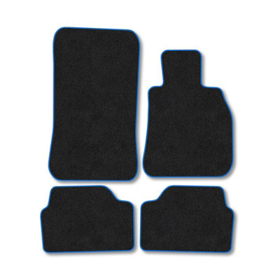 Car Mat Co Bmw 1 Series (2004-2011) (E87) Premium Car Mats Tufted-Pile Carpet Blue Trim Tailored Fit Car Accessories Durable Set