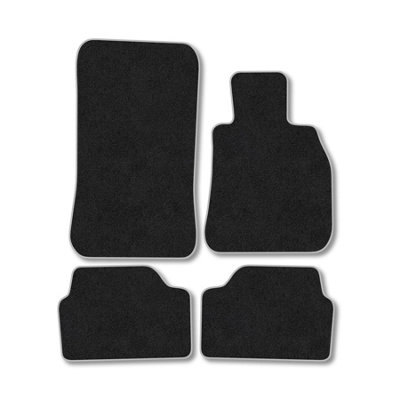Car Mat Co Bmw 1 Series (2004-2011) (E87) Premium Car Mats Tufted-Pile Carpet Grey Trim Tailored Fit Car Accessories Durable Set