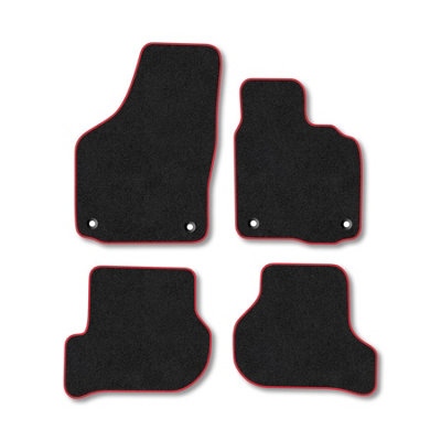 Car Mat Co Vw Scirocco (2008-2017) Premium Car Mats Tufted-Pile Carpet Red Trim Tailored Fit Car Accessories Durable Set from B&Q