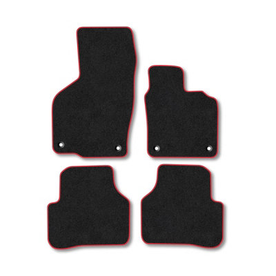 Car Mat Co Vw Passat (2005-2011) Premium Car Mats Tufted-Pile Carpet Red Trim Tailored Fit Car Accessories Durable Set from B&Q