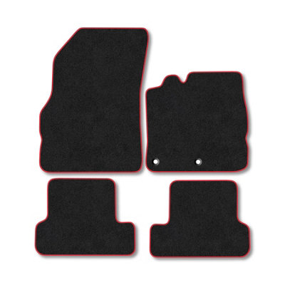 Car Mat Co Renault Megane (2008-2016) Premium Car Mats Tufted-Pile Carpet Red Trim Tailored Fit Car Accessories Durable Set from B&Q
