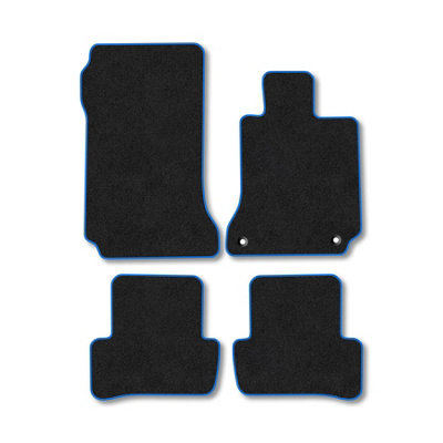 B&Q -  Mercedes C-Class (2007-2015) (W204) (Auto) (Saloon  Estate) Premium Tufted Carpet Car Mats Blue Trim(Carpet)