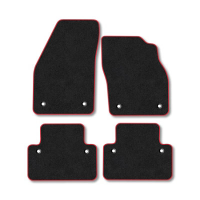 Car Mat Co Volvo V50 (2004-2012) (Manual) Premium Car Mats Tufted-Pile Carpet Red Trim Tailored Fit Car Accessories Durable Set from B&Q
