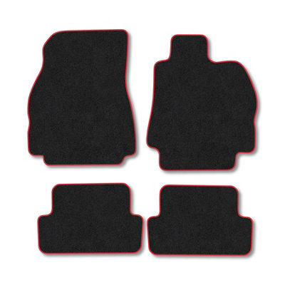 Car Mat Co Renault Megane (2003-2008) Premium Car Mats Tufted-Pile Carpet Red Trim Tailored Fit Car Accessories Durable Set from B&Q