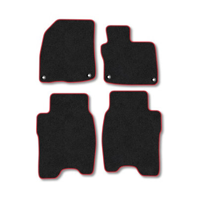 Car Mat Co Honda Civic (2008-2012) Premium Car Mats Tufted-Pile Carpet Red Trim Tailored Fit Car Accessories Durable Set from B&Q
